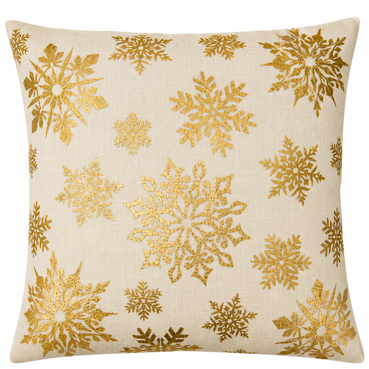 Gold Snowflake Pillow