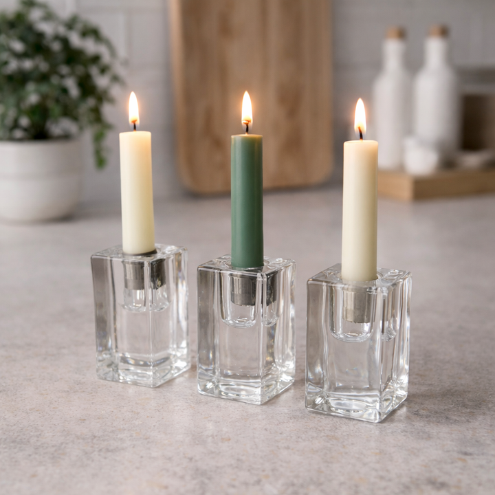 Chunky Glass Taper Holder