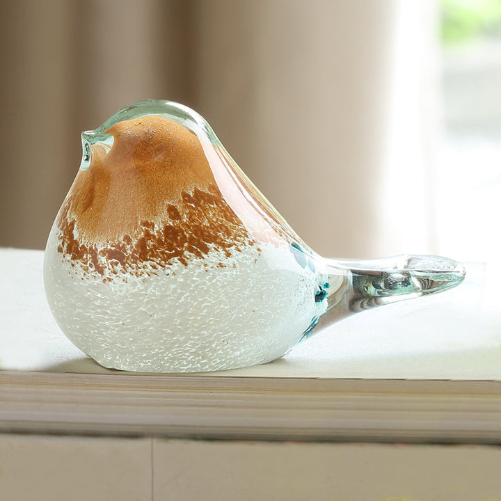 Orange Glass Art Bird