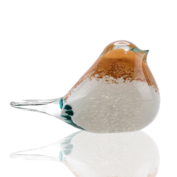 Orange Glass Art Bird