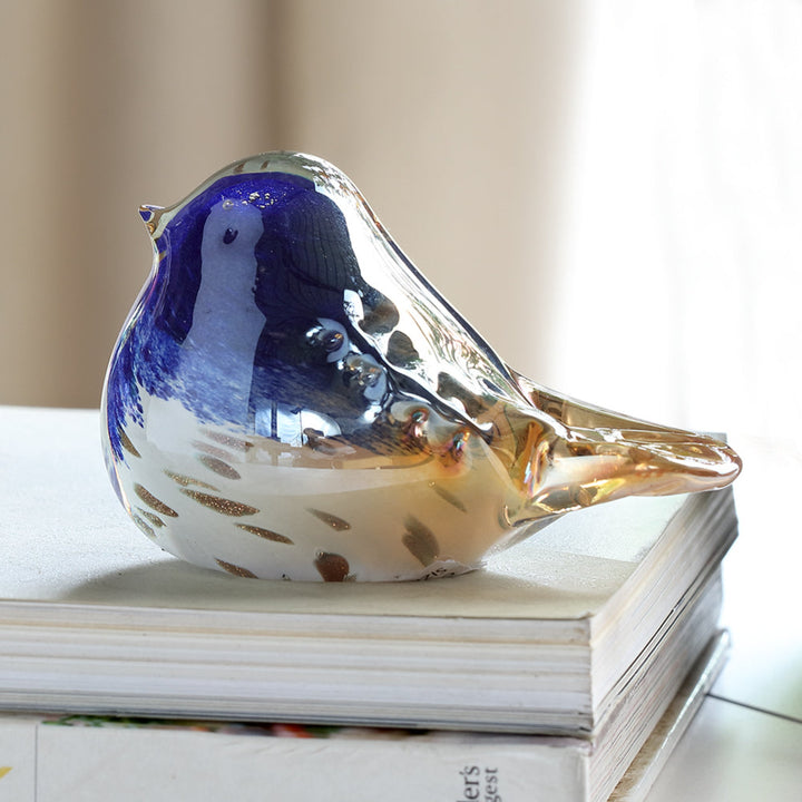 Blue Glass Art Bird