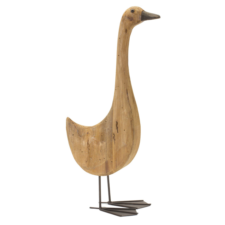 Wooden Carved Goose Figurine
