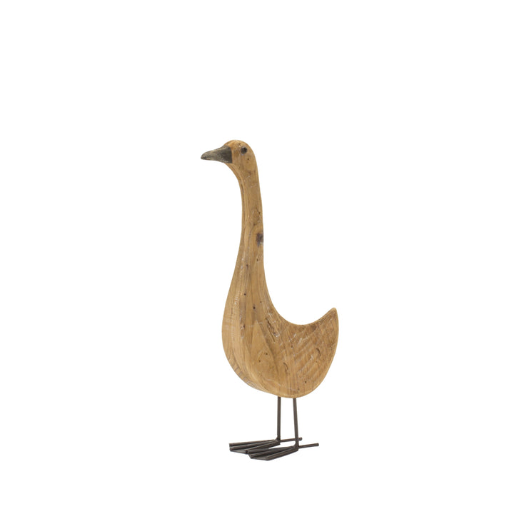 Wooden Carved Goose Figurine