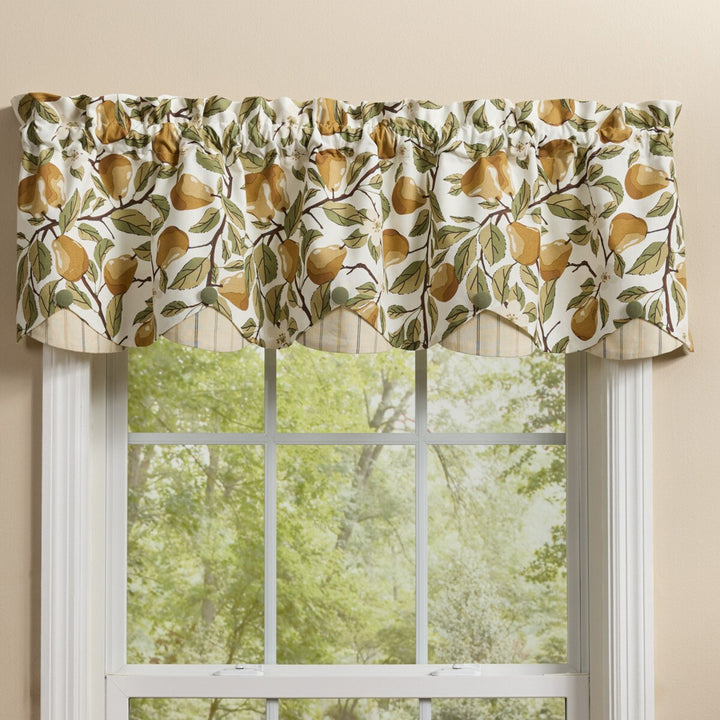 Golden Pear Lined Scalloped Valance