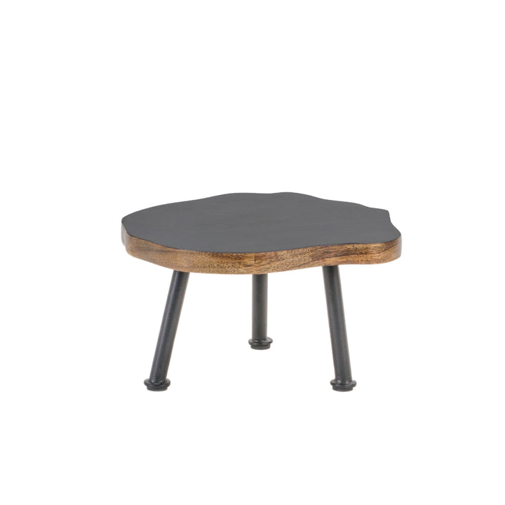 Dark Wood Slab Pedestal