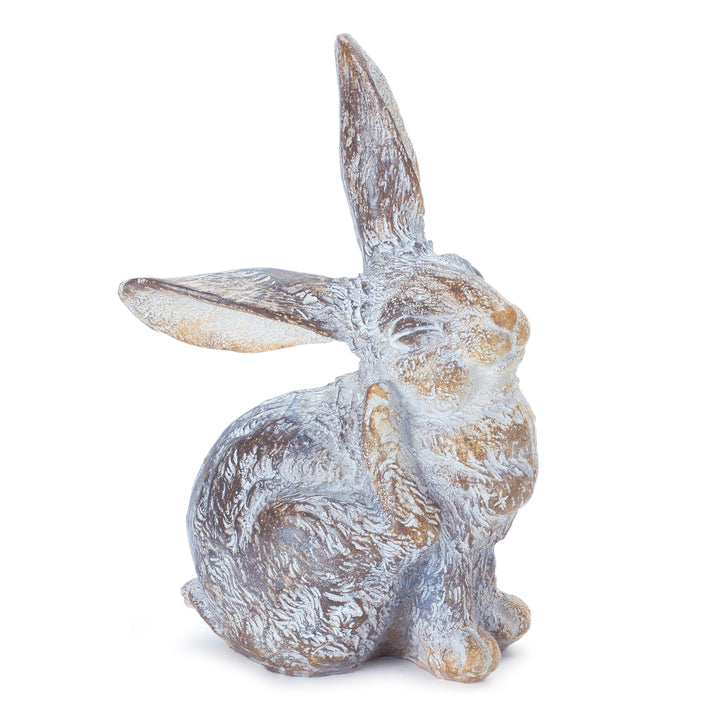 Whitewashed Rustic Rabbit Figurine