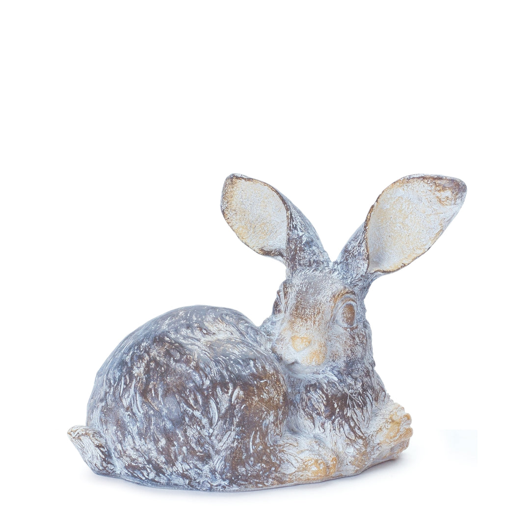 Whitewashed Rustic Rabbit Figurine