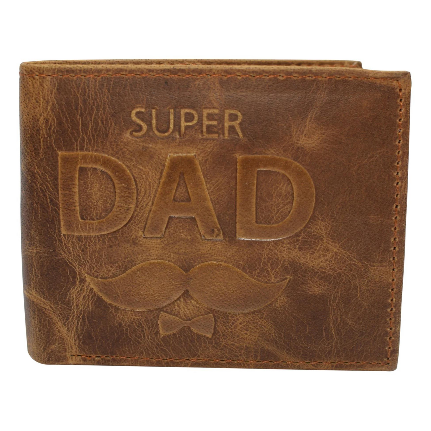 Super Dad Brown Leather Bifold Wallet