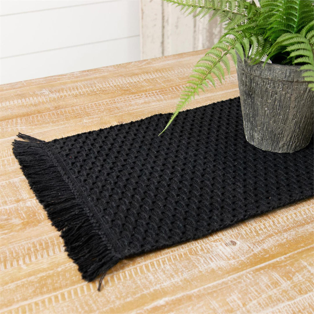 Woven Black Table Runner