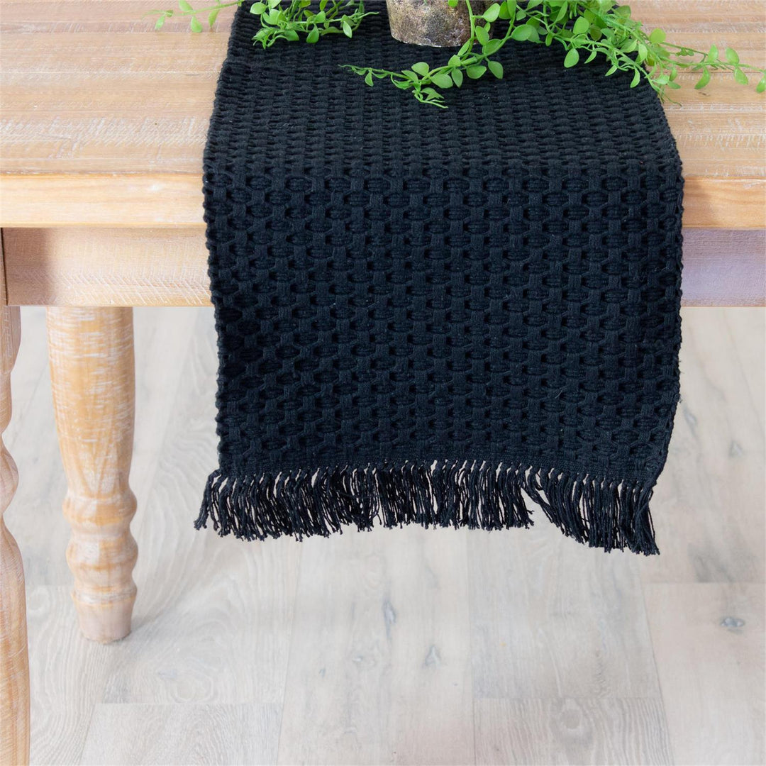 Woven Black Table Runner