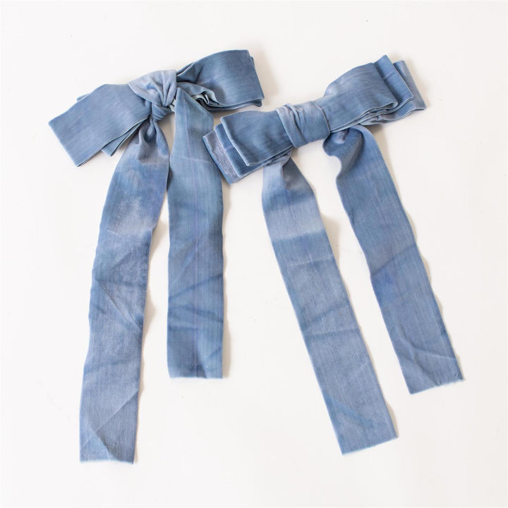 Blue Velvet Ribbon Bows