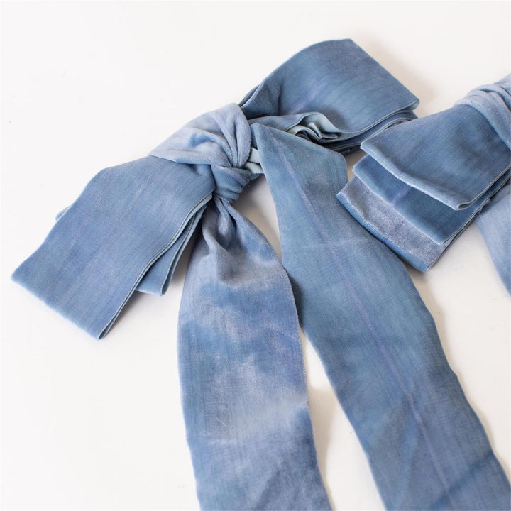 Blue Velvet Ribbon Bows