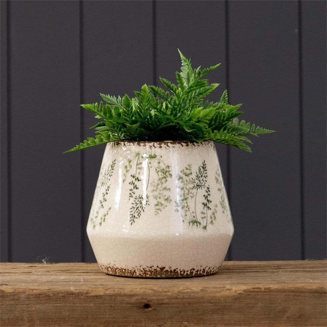 Crackled Fern Planter