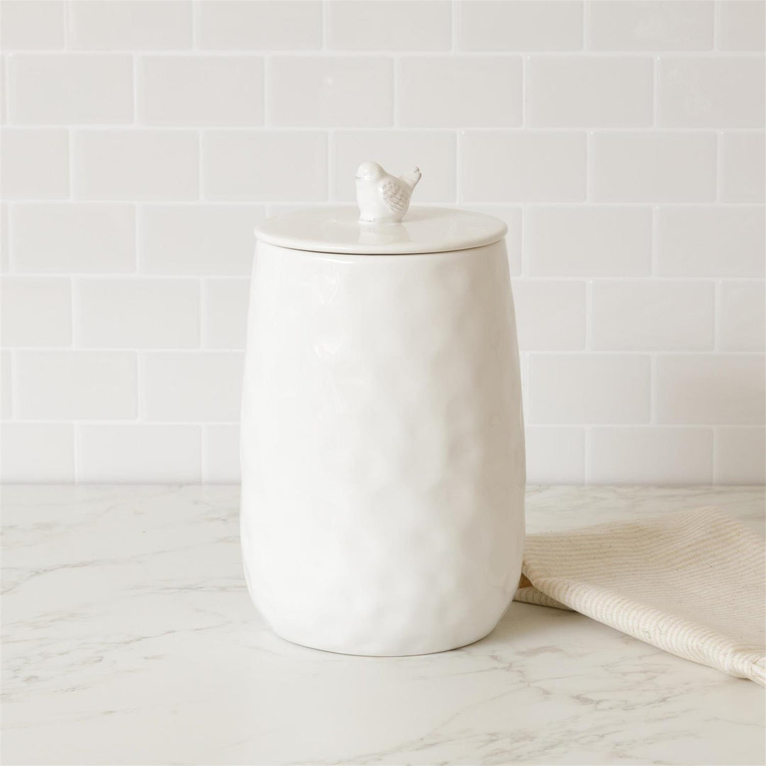 Minimalistic White Bird Canister