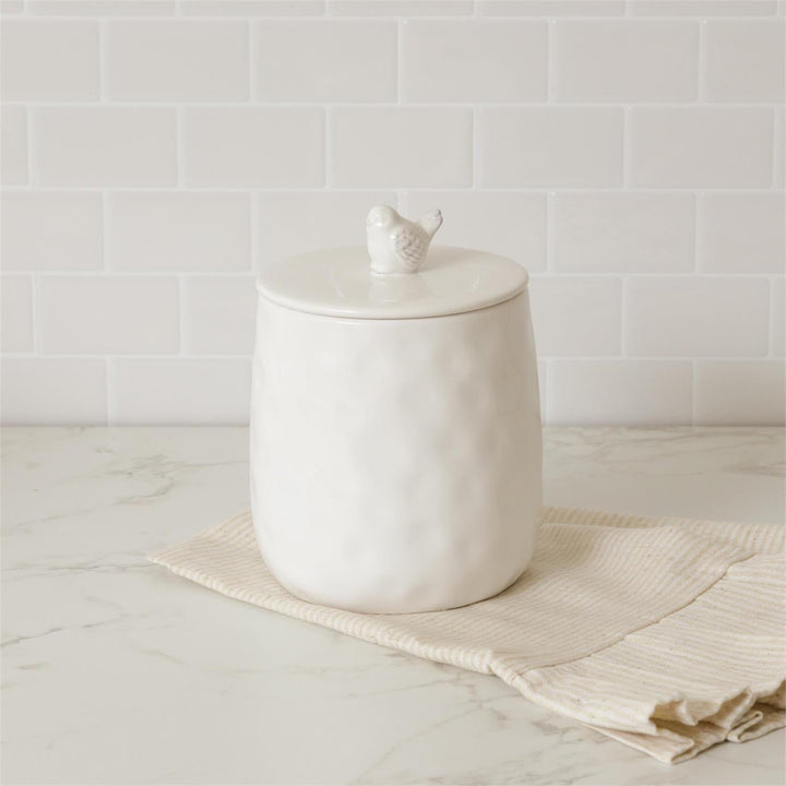 Minimalistic White Bird Canister