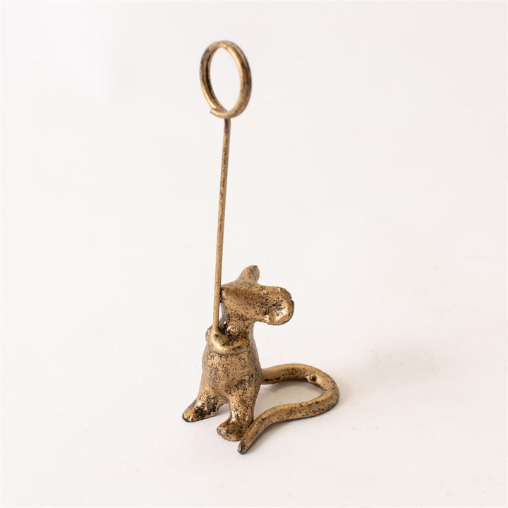 Cast Iron Mouse Card Holder