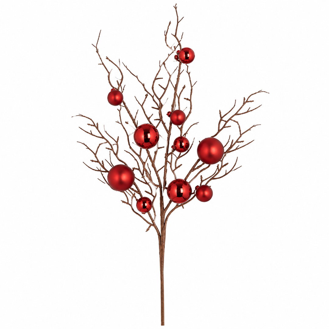 Decorative Red Ornament Stem