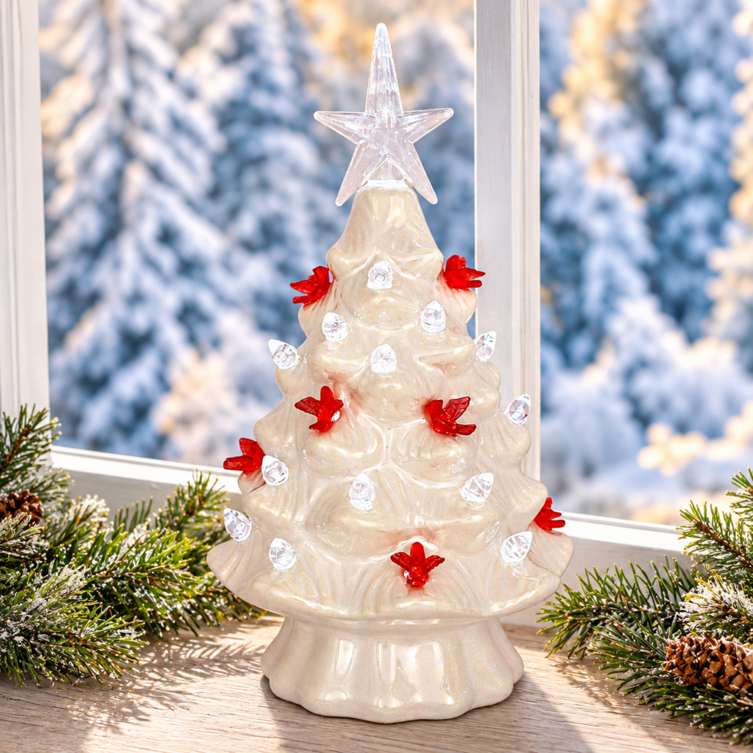 LED Cardinal Ceramic Tree