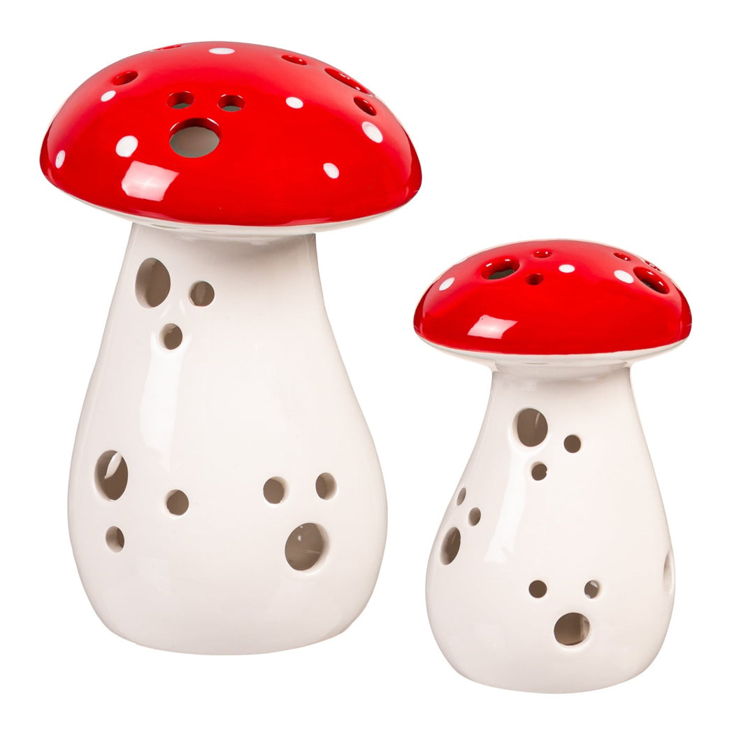 Lighted Ceramic Mushroom
