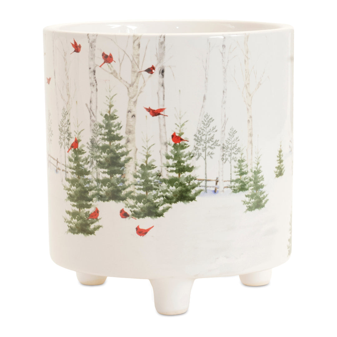 Cardinal Winter Wonderland Planter