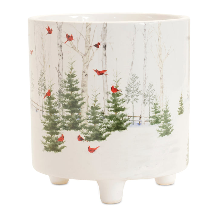 Cardinal Winter Wonderland Planter