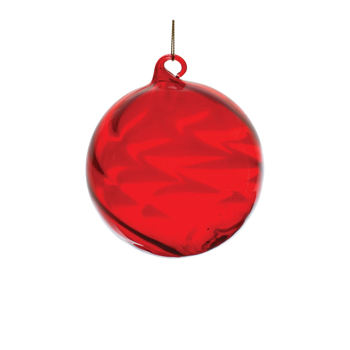 Ruby Swirl Glass Ornaments