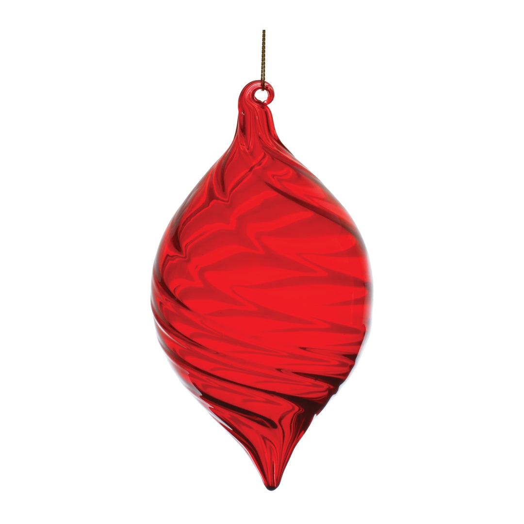 Ruby Swirl Glass Ornaments