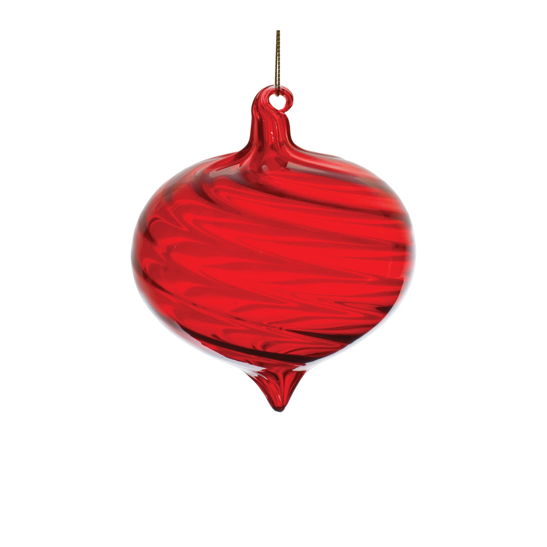Ruby Swirl Glass Ornaments