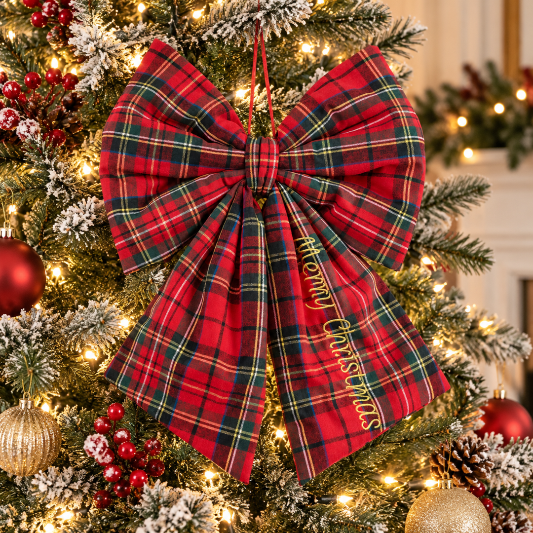 Christmas Plaid Bow Ornament