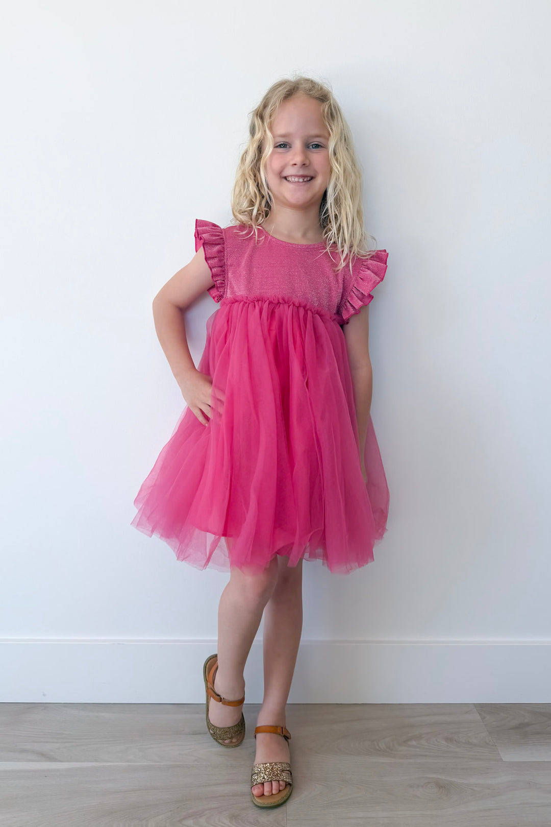 Hot Pink Shimmer Girl's Tutu Dress