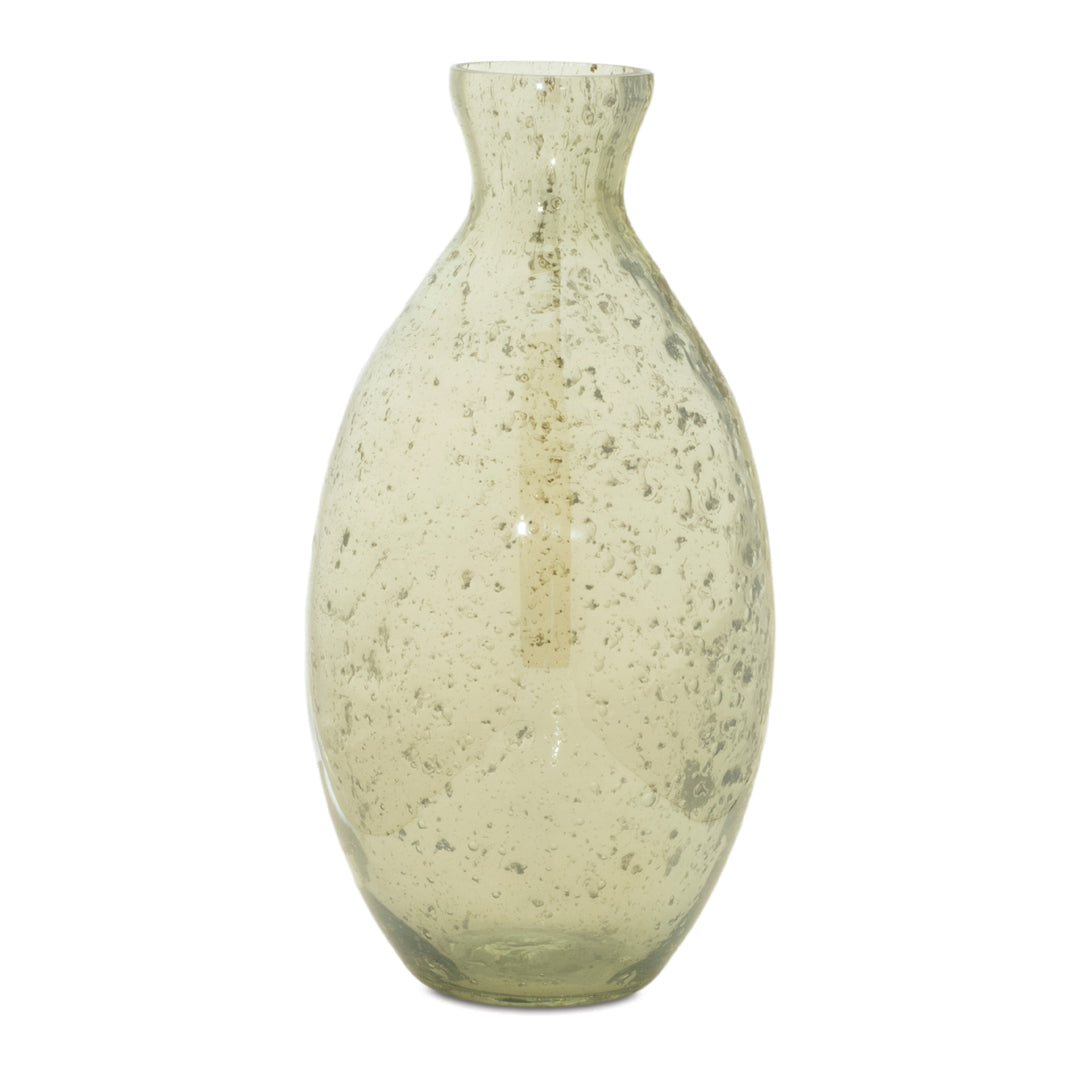 Sage Green Speckled Glass Vase