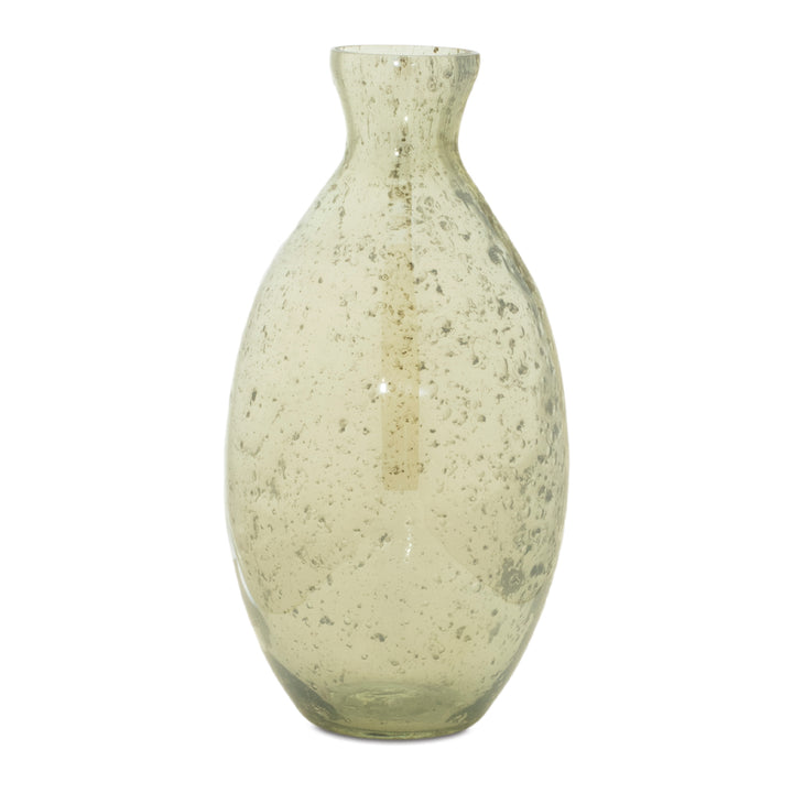 Sage Green Speckled Glass Vase