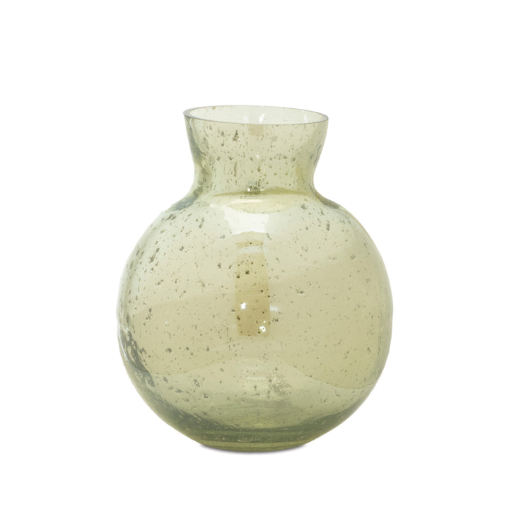 Sage Green Speckled Glass Vase