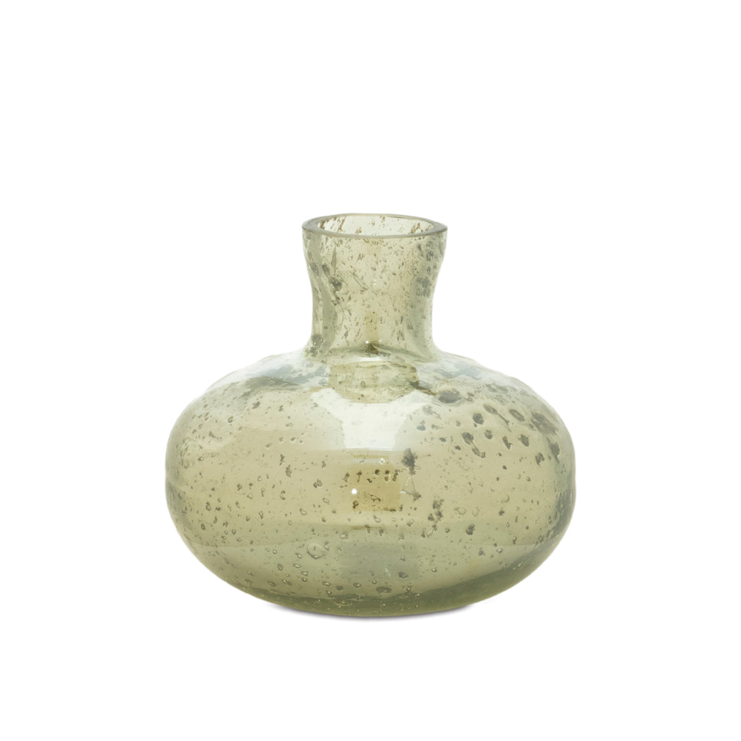 Sage Green Speckled Glass Vase