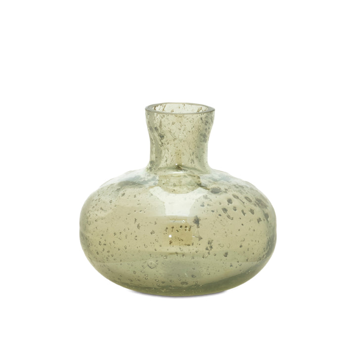 Sage Green Speckled Glass Vase