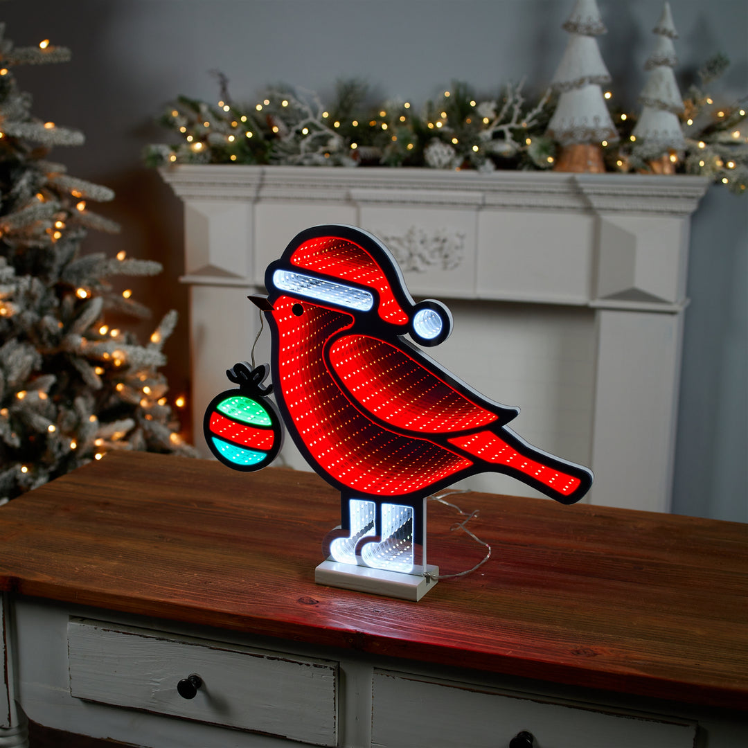 Holiday Cardinal Infinity Mirror Light