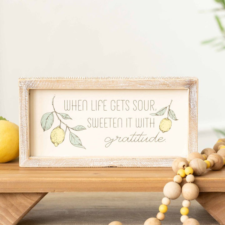 Sweeten It With Gratitude Wooden Sign