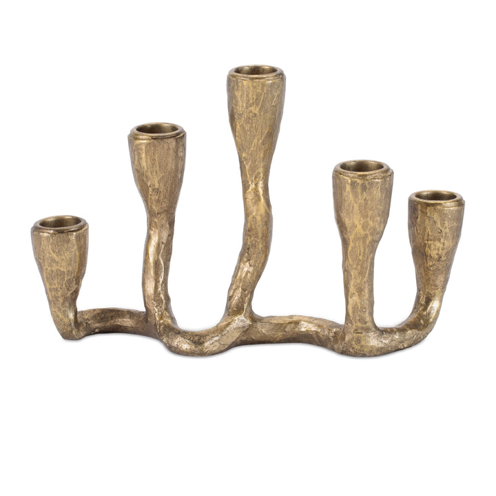 Abstract Brass Taper Candle Holder