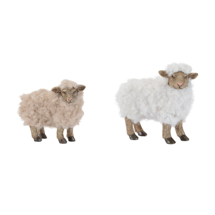 Faux Fur Sheep Figurine