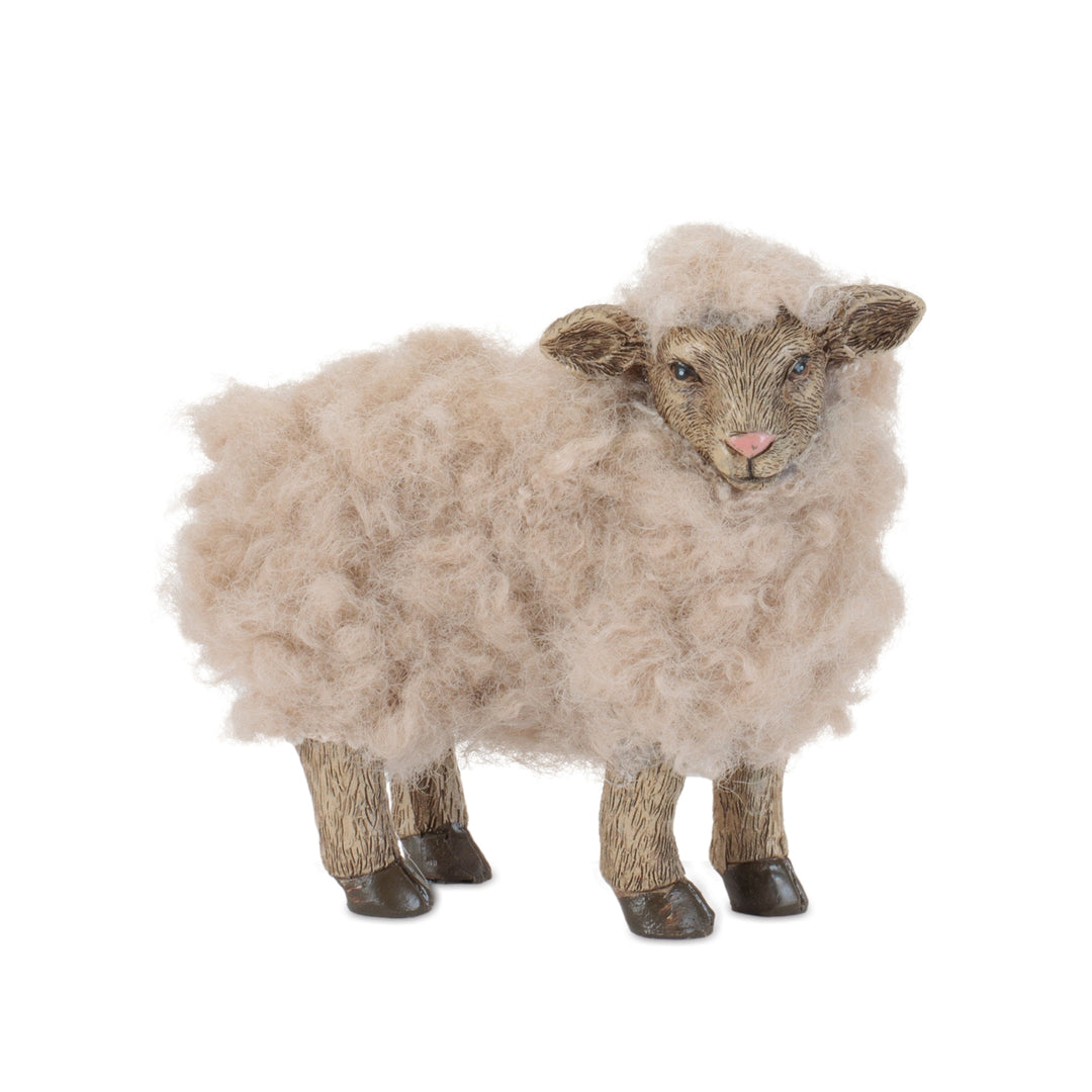 Faux Fur Sheep Figurine