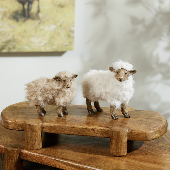 Faux Fur Sheep Figurine