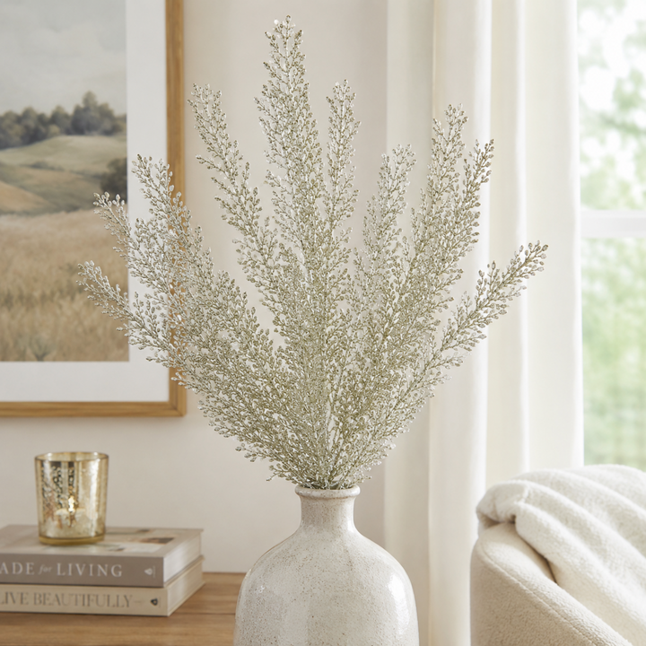 Glittered Cedar Branch