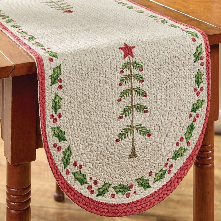 Feather Tree Braided Table Runner