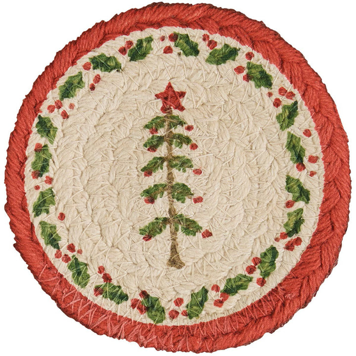 Feather Tree Braided Coaster