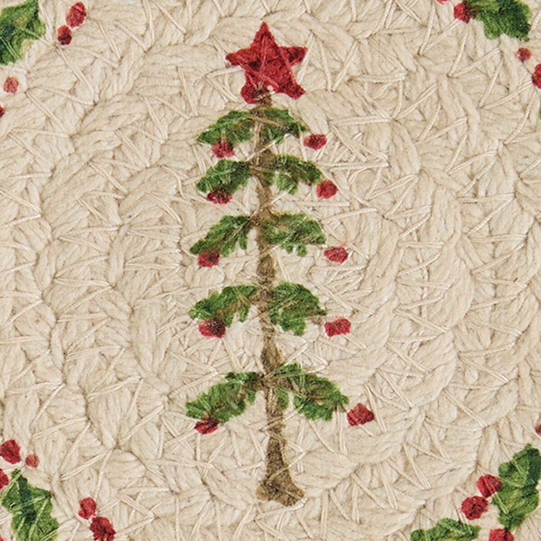 Feather Tree Braided Coaster