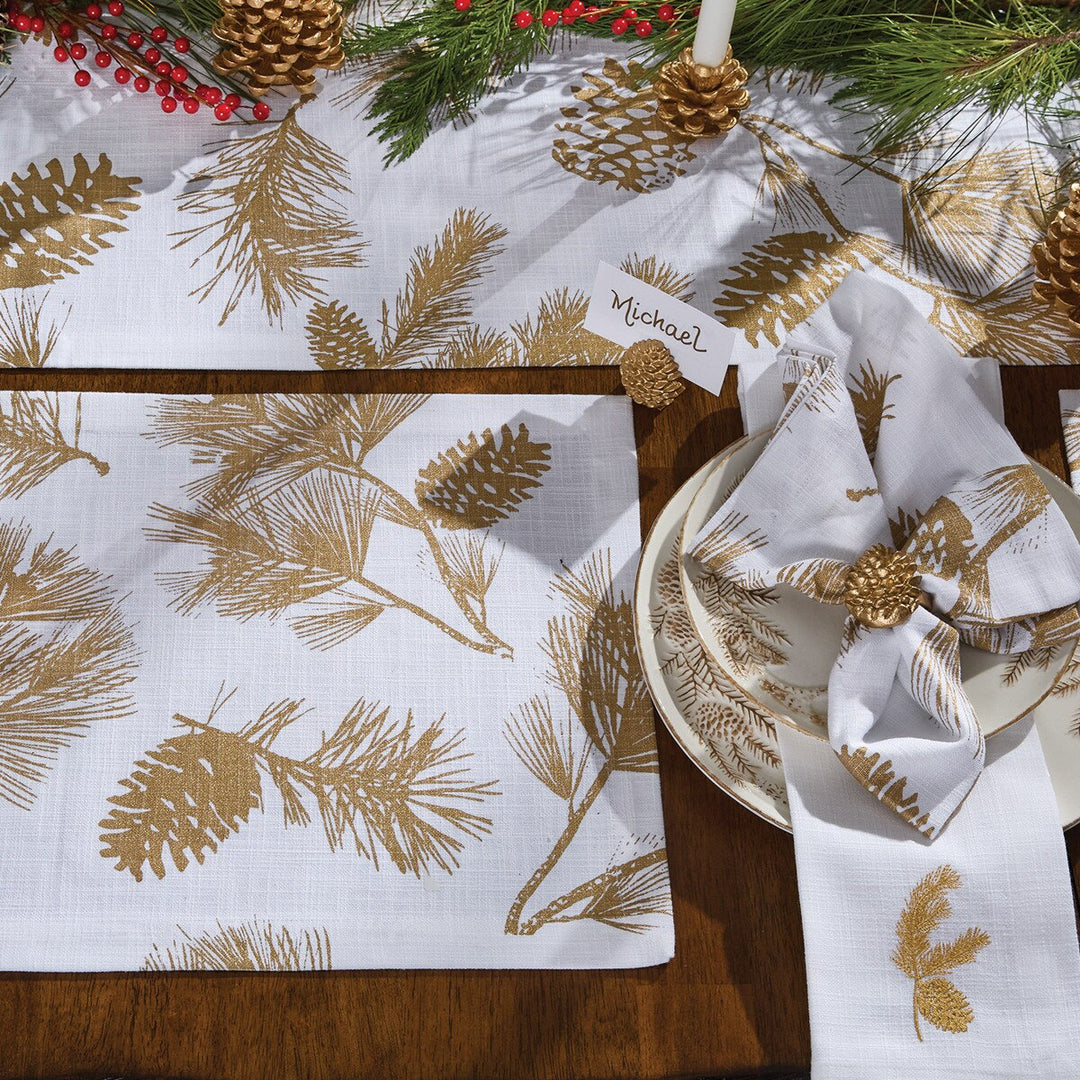 Gold Pinecone Table Runner