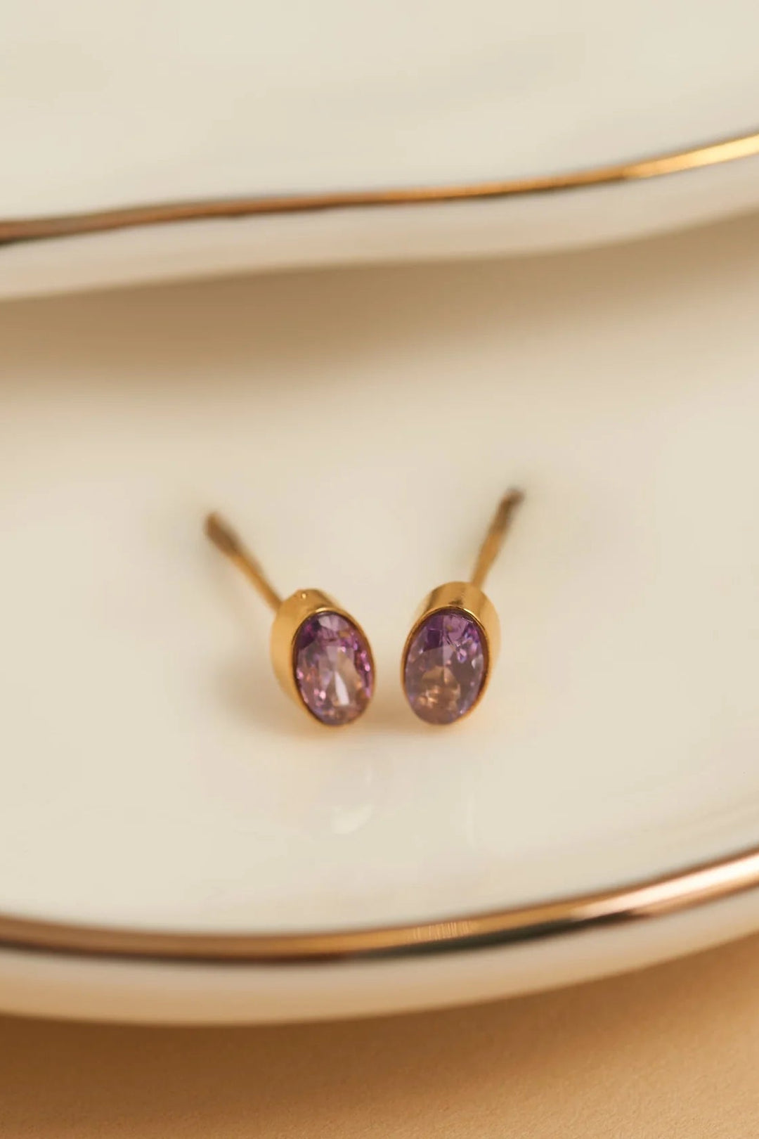 Narelle Waterproof Oval Gem Stud Earrings