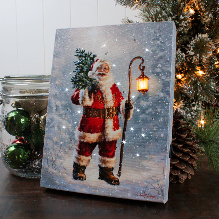 Father Christmas Mini Lighted Canvas