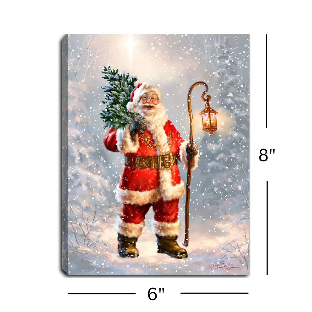 Father Christmas Mini Lighted Canvas