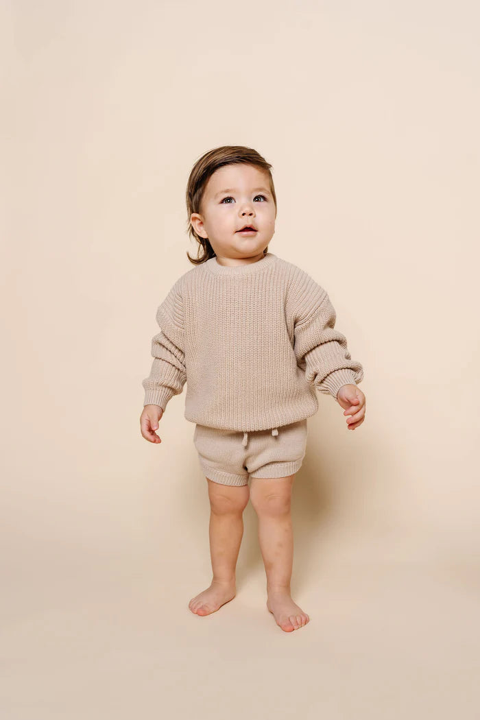 Tan Knit Chunky Sweater